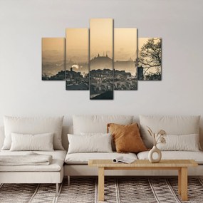 Obraz - Mesto pod hmlou (150x105 cm)