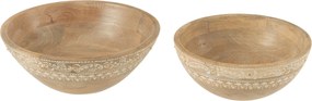 Súprava 2 misiek Beads z mangového dreva s korálkami – Ø 25*10/ Ø 20*8 cm