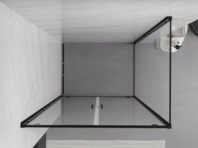 Mexen Exo, výklopná sprchová kabína, dvere 120 cm + bočná stena 80 cm, transparentné sklo, čierna, 8182-120-080-70-00