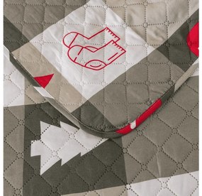 Prehoz na posteľ CHRISTMAS SOCKS zelený Rozmer: 170 x 210 cm