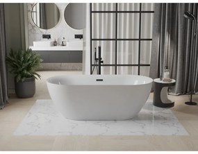 Mexen Roxy, voľne stojaca vaňa 170 x 80 cm, biela, čierny matný prepad, 51201708000-70