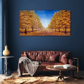Skleneny obraz Jesenné maľba stromu