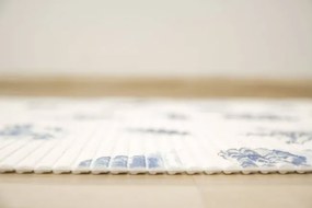 Kúpeľňová penová rohož softy-tex 820 krémová / modrá, mušle