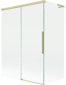 Mexen Rox, L posuvná 2-krídlová vaňová zástena 120 + 70 x 150 cm, 8mm číre sklo, zlatý matný profil, 8C9L-120-070-55-00