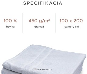 Hotelová osuška Deluxe 100x200 cm biela, 100% bavlna