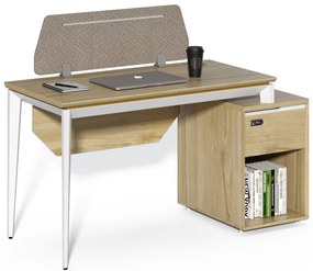 Kancelársky stôl so skrinkou Houseland Profit Max 03 1607 dub/biela