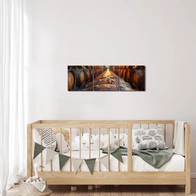 Obraz - Vínna pivnica (s hodinami) (90x30 cm)