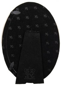 Patelovo ružový oválny fotorámik so zdobením - 15*2*20 cm / 13*18 cm