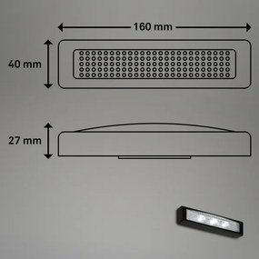 Briloner 2689-035 - LED Dotykové orientačné svietidlo LERO LED/0,18W/3xAAA čierna