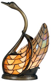 stolová vitrážová tiffany lampa 30*20*45 cm labuť