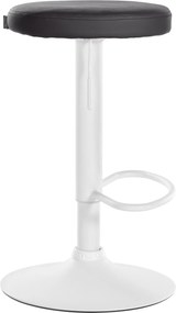 Barová stolička Ponte - koženka, biely rám - Čierna