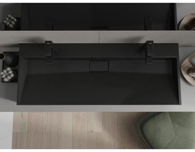 Mexen Ava, umývadlo na dosku z konglomerátu 2/O 120 x 46 cm, čierna matná, 23011272
