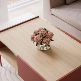KONFERENČNÝ STOLÍK LUCCA CERAMIC RED / DUB LINEA 97 cm