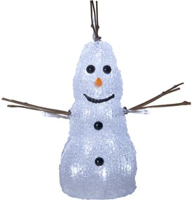 Biela vianočná svetelná dekorácia Crystal Snowman – Star Trading