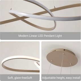 Brilagi - LED stmievateľný závesný luster INFINITY LED/80W/230V 80x80 cm béžový + diaľkové ovládanie