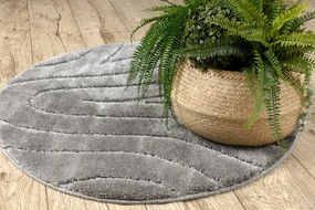 Kúpeľňový koberček SUPREME WAVES vlny, sivý kruh