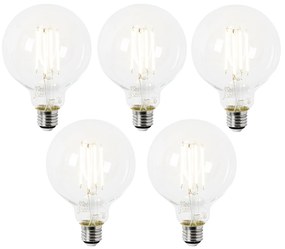 Sada 5 LED žiaroviek E27 G95 číre 2,2 W 470 lm 2700 K