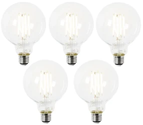 Sada 5 LED žiaroviek E27 G95 číre 2,2 W 470 lm 2700 K