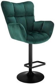 LuxuryForm DESIGN Barové kreslo AURORA VELUR na čiernom tanieri - zelené