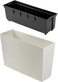 PLASTOVÝ KVETINÁČ BLOOM RIFLO 36X56X20 CM KRÉMOVÁ
