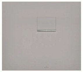 VILLEROY &amp; BOCH Squaro Infinity obdĺžniková sprchová vanička z materiálu Quaryl, do rohu - pravou stranou ku stene, protišmyk (C), 800 x 750 x 40 mm, Grey, UDQ8075SQI2RV-3S