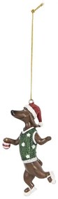 Závesná dekorácia jazvečík Dachshund na korčuliach - 6*3*10 cm