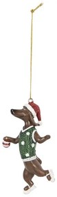 Závesná dekorácia jazvečík Dachshund na korčuliach - 6*3*10 cm