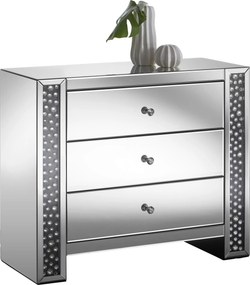 XXXLutz KOMODA, čierna, strieborná, 95,5/80,5/40 cm Xora - Komody - 001047009402