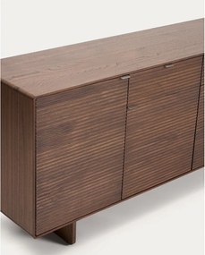 Tmavohnedá komoda v dekore orecha 194,5x78x45 cm Norlen – Kave Home