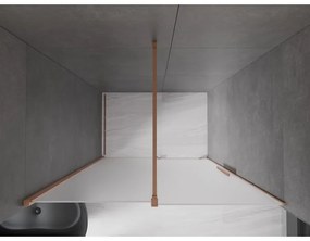 Mexen Velar, posuvné sprchové dvere do otvoru 150 cm, 8mm sklo námraza, medená matná, 871-150-000-31-65