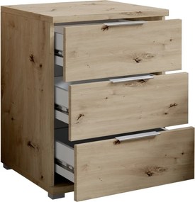 Nočný stolík s 3 zásuvkami Smilla, výška 61 cm, dub artisan