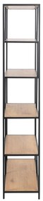Knižnica v dekore duba v čierno-prírodnej farbe 114x185 cm Seaford – Actona