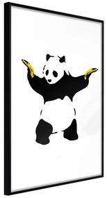 Artgeist Plagát - Panda with Guns [Poster] Veľkosť: 30x45, Verzia: Zlatý rám s passe-partout