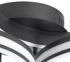 Stropné svietidlo čierne vrátane LED 3-stupňové stmievateľné 3-svetlo - Navara