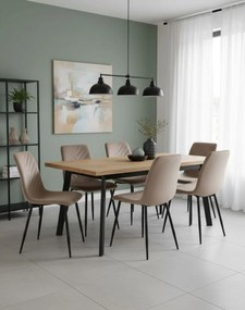 Stolička Daren Velvet tmavobéžová