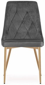 Stolička IMOLA velvet - sivý zamat, nohy vo farbe dreva - vintino.sk