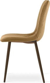 Jedálenská stolička LAVA zamatová, hnedá / hnedá