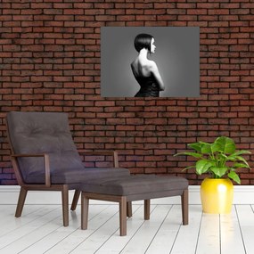 Sklenený obraz elegantnej ženy (70x50 cm)