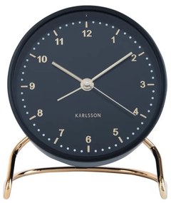 KARLSSON Budík Clock Stylish čierna ∅ 9 × 11 cm