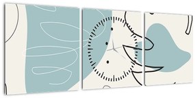 Obraz - Ilustrácia listu (s hodinami) (90x30 cm)