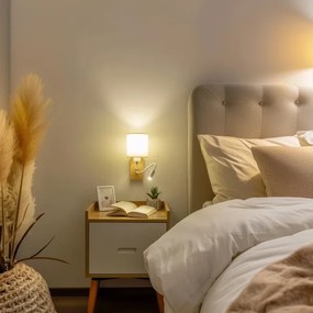 Brilagi - LED Flexibilná nástenná lampa NUBILA WOOD 1xE27/25W/230V + LED/3W dub/biela/krémová