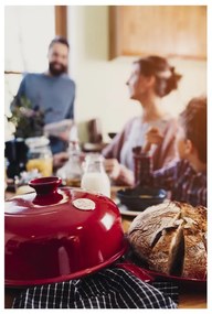 Červená keramická okrúhla forma na pečenie chleba Emile Henry, ⌀ 28,5 cm