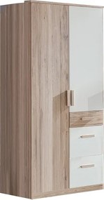 Šatníková skriňa Cariba, 90 cm, dub san remo/biela