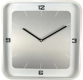 Nástenné hodiny NeXtime Square Wall biele 40 x 40 cm