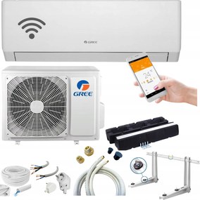 Nástenný klimatizátor Gree Pular 4,6 kW WiFi 50 m2 Súprava Pripravená Na Montáž