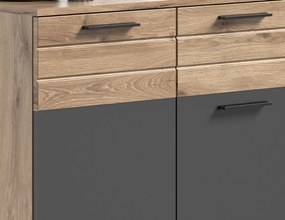 Komoda so zásuvkou Mason 120 cm, dub/šedá