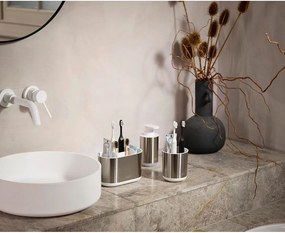 Téglik na zubné kefky z nehrdzavejúcej ocele v striebornej farbe Duo Steel – Joseph Joseph