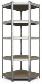Fistar Rohový regál 2000x700x400x425 mm kovový zinkovaný 5-policový, nosnosť 750 kg