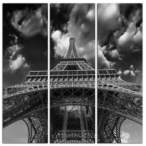 Obraz na plátne - Eiffelova veža - pohľad zdola - štvorec 335ČB (75x75 cm)
