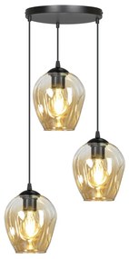 ISTAR 3 PREMIUM | dizajnová sklenená závesná lampa Farba: Čierna / medová